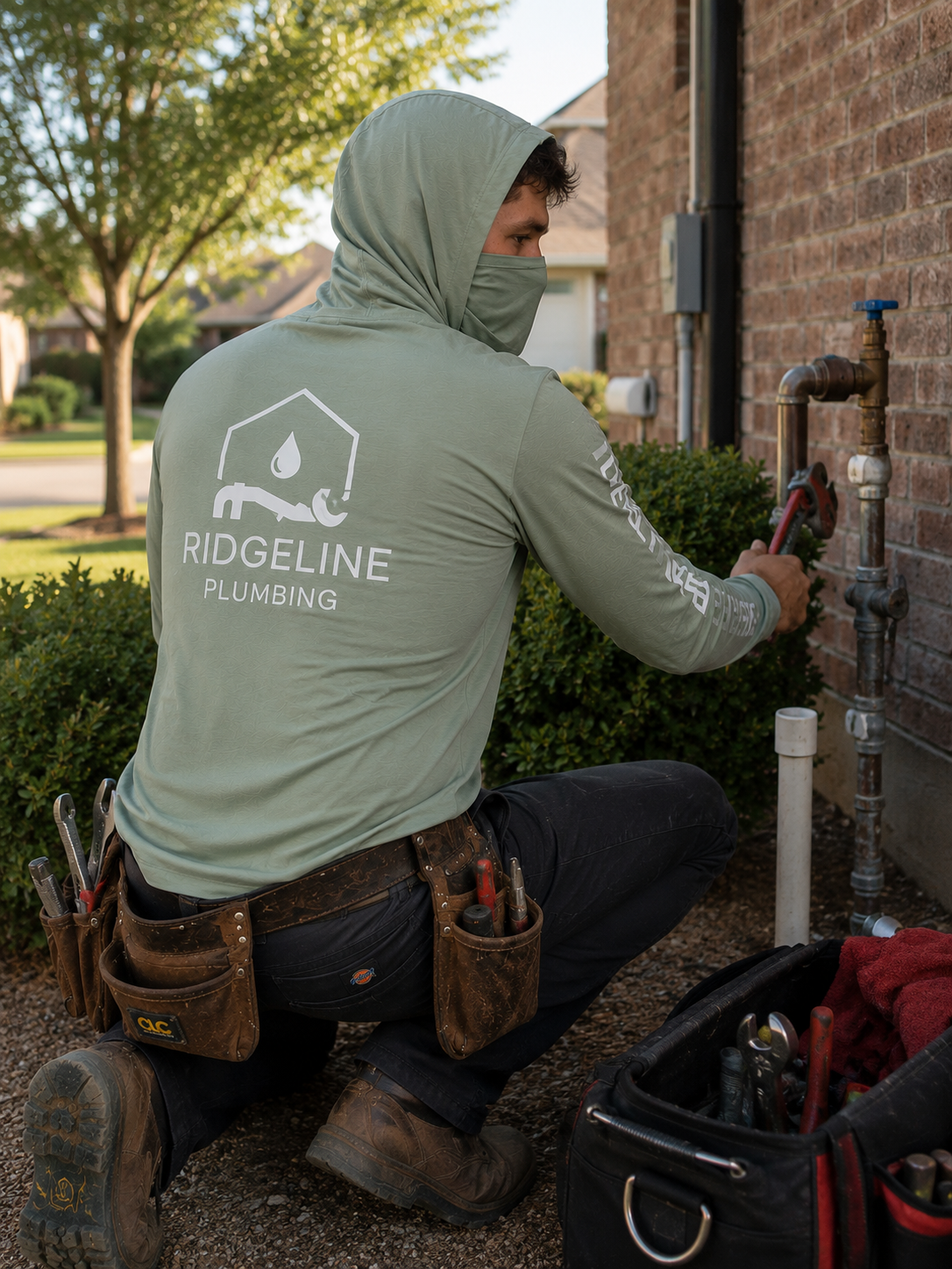 Shade Buff Hoodie — Custom Sun Protection with Face Gaiter (UPF 30+)